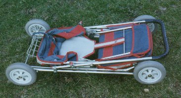 Photo of Welsh twin doll stroller, folded.